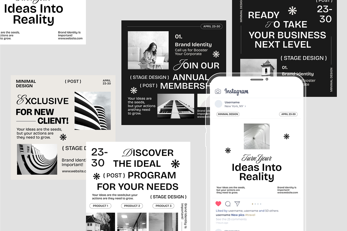Minimalist Business Instagram Post, a Social Media Template by SquidPixey (Photo 3 of 6)