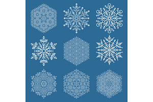 Set of Vector Snowflakes, a Decorative Illustration by FineArtStudio
