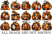 Whimsical Halloween Pumpkin Clipart, a Seasonal Illustration by Canvas Craft (Thumbnail 4 of 10)