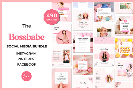 490 Social Media Bundle for Canva