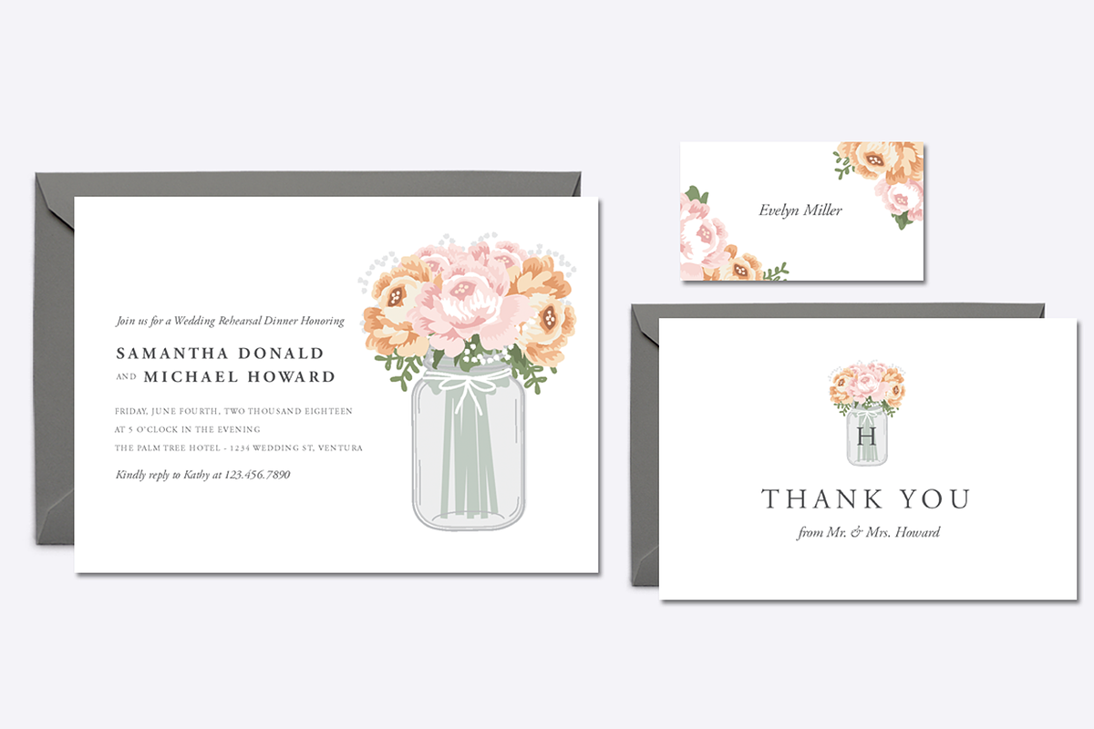 Mason Jar Wedding Suite, an Invitation Template by origamiprints (Photo 2 of 3)