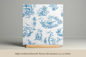 Dinosaur Toile De Jouy Pattern Set