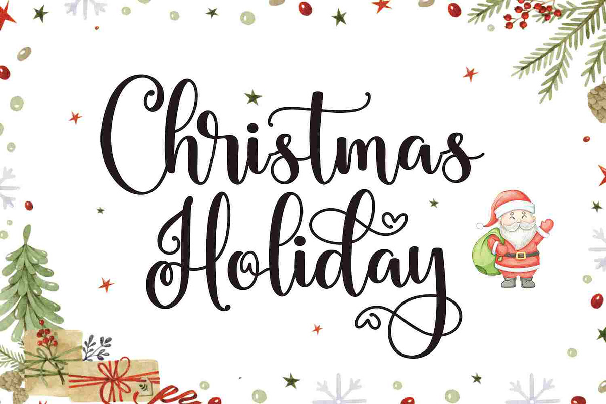 Christmas Holiday, a Script Font by Mozatype (Photo 1 of 9)
