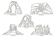 Nature sights of USA in line, an Illustration by GenziWorkshop (Thumbnail 7 of 8)