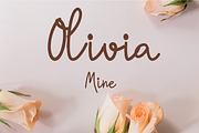 Olivia Mine, a Handwritten Font by nongnuchpolyiam1 (Thumbnail 1 of 6)