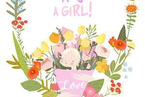 Frame with Mother and Cute Baby, a Person Illustration by Maria Starus