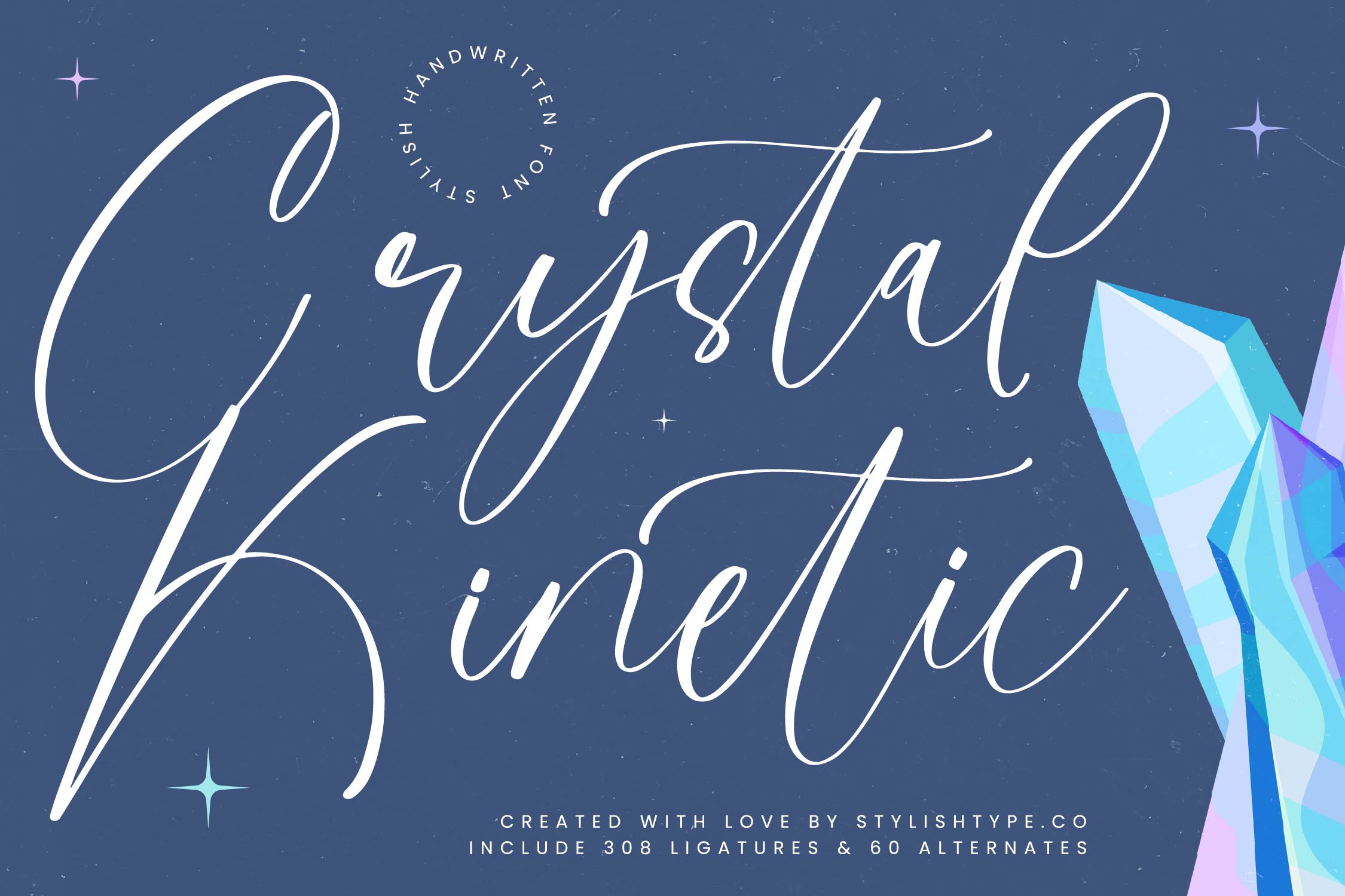 Crystal Kinetic Stylish Handwritten, a Script Font by stylishtype.co