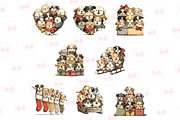 Kawaii Christmas Dogs Clipart, an Illustration by Markicha Art (Thumbnail 3 of 5)