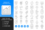 Seo minimalist outline icon set, an Outline Icon by Icons (Thumbnail 2 of 3)