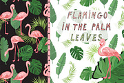 Flamingo in the Palm Leaves, a Pattern Graphic by GooseFrol (Thumbnail 1 of 23)