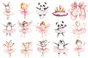 Watercolor Little Ballerina Clipart, an Illustration by Watercolor design (Thumbnail 2 of 12)
