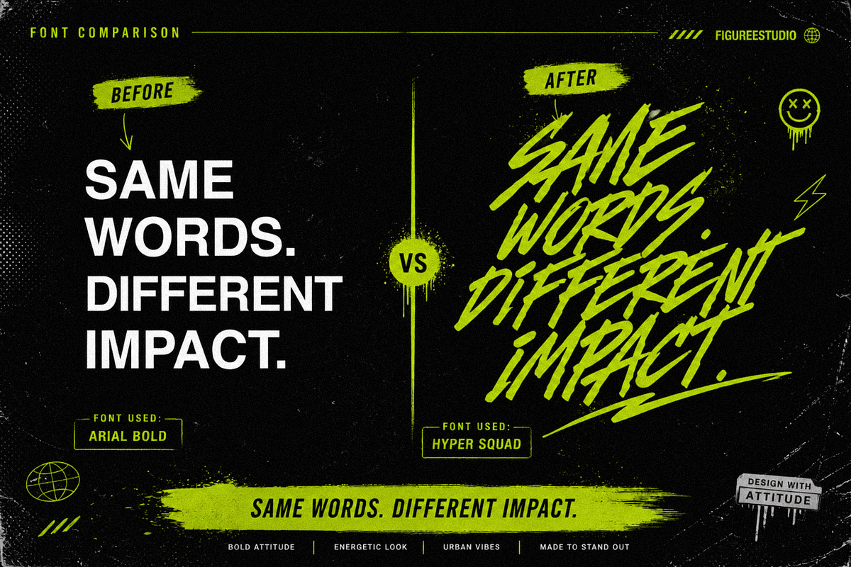 Hyper Squad - Freestyle Brush Font, a Handwritten Font by figuree studio (Photo 7 of 11)