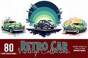 80 Groovy Vintage Car Lover T-shirt, an Illustration by Sofia's Fashion (Thumbnail 1 of 9)