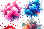 Watercolor Paint Splashes Clipart, a Decorative Illustration by Digi_Design_World (Thumbnail 4 of 4)