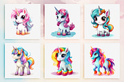 Cute rainbow unicorns 01. PNG Bundle, an Animal Illustration by KENO Mascots (Thumbnail 4 of 9)