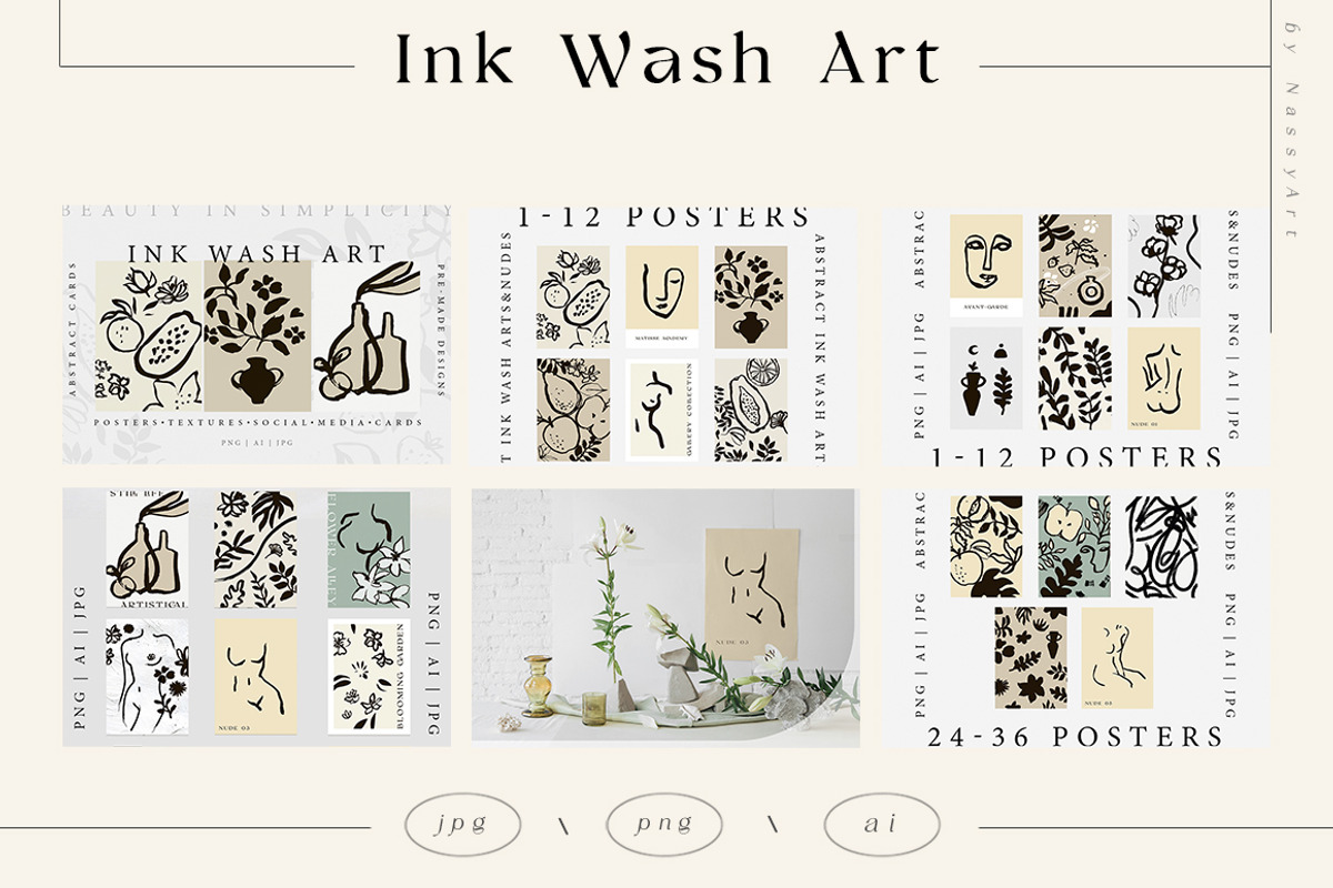 Abstract Bundle Posters Prints 325+, a Decorative Illustration by NassyArt (Photo 5 of 15)
