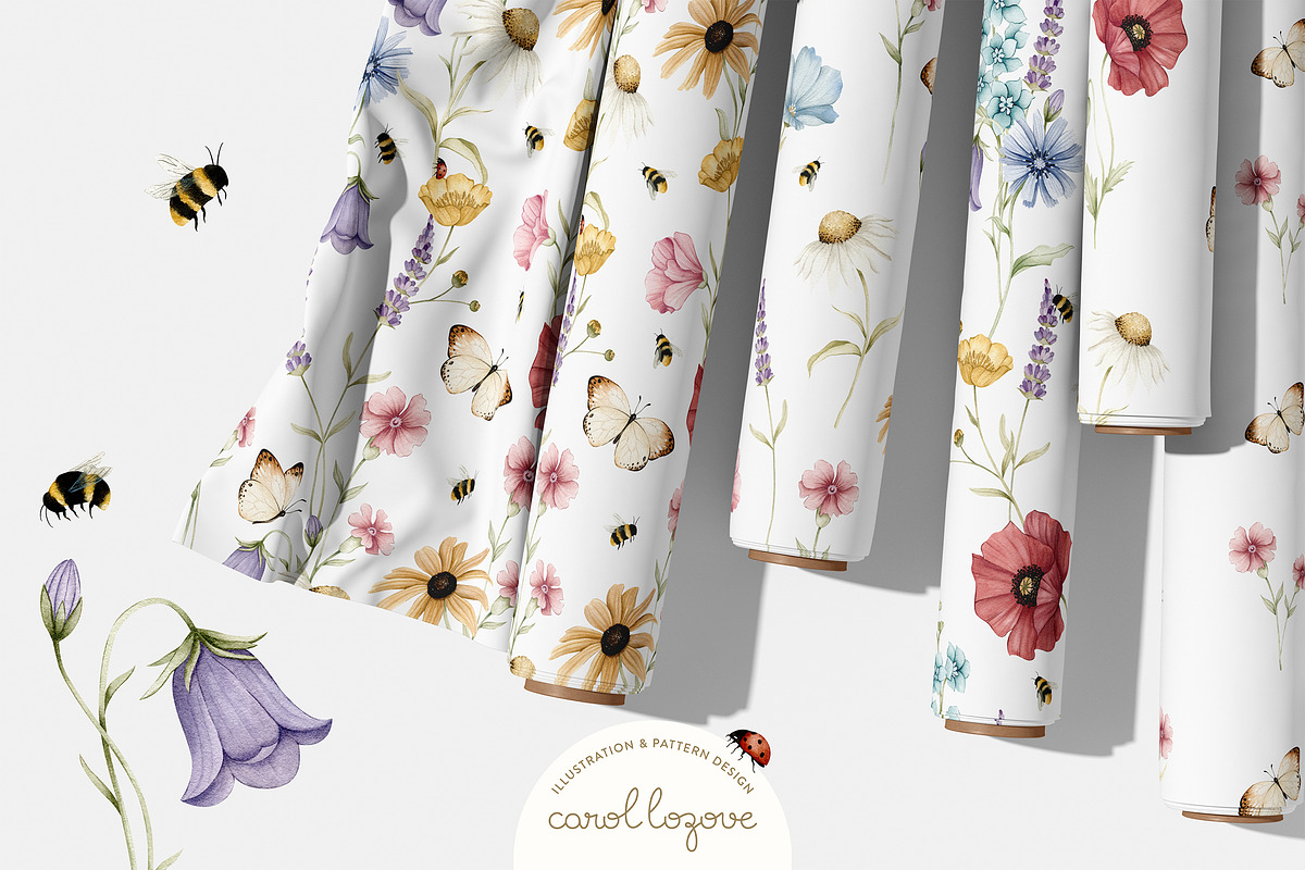 Watercolor Botanical Wildflowers Set, a Decorative Illustration by Carol Lozove (Photo 24 of 36)