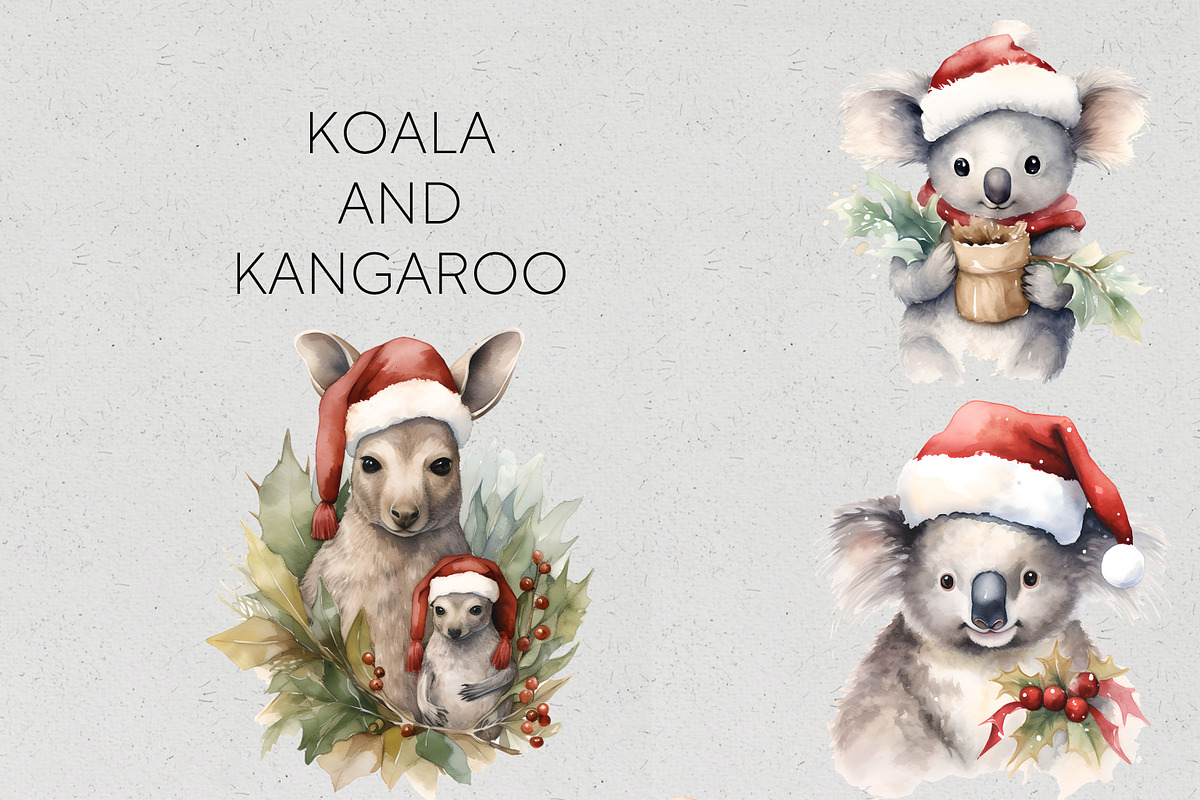 Christmas Australian Animals Clipart, a Seasonal Illustration by Pawcasso's Portraits (Photo 4 of 9)