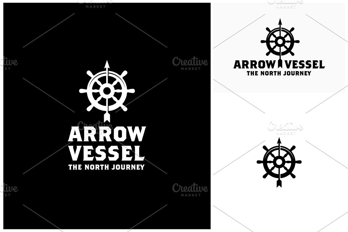 Ship Boat Steering Wheel Arrow Logo, a Branding & Logo Template by Enola99d