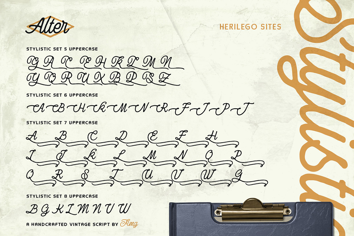 Herilego Sites Typeface, a Script Font by alit design (Photo 13 of 17)