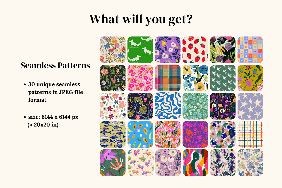 Funky Seamless Patterns, a Pattern Graphic by Ninterints (Photo 5 of 19)