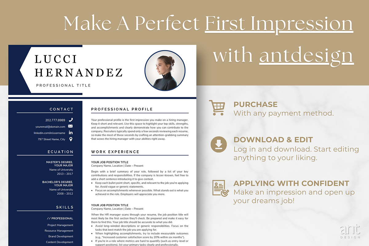 Modern Resume Template - The Lucci, a Resume Template by AntDesignStudio (Photo 9 of 9)