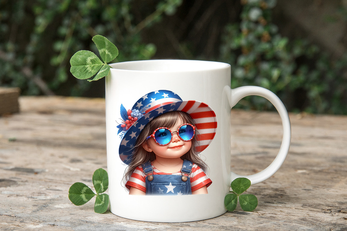 4th Of July Cute Baby Girl Clipart, a Person Illustration by RobertsArt (Photo 6 of 7)