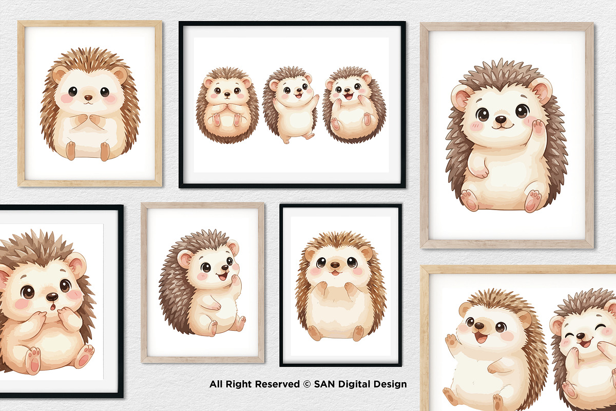 15 Bundle Watercolor Hedgehog Animal, an Animal Illustration by Morspective (Photo 4 of 8)