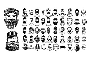 Barber Logos, Stylish Bearded And