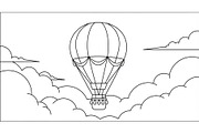 Hot Air Balloon Cloud Line Art bundl, an Illustration by Designer_Momina (Thumbnail 48 of 51)