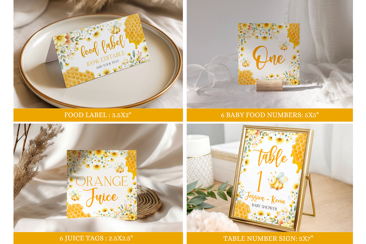 Mommy to Bee Baby Shower Bundle, a Templates & Theme by VeliusCreativeStudio (Photo 5 of 8)