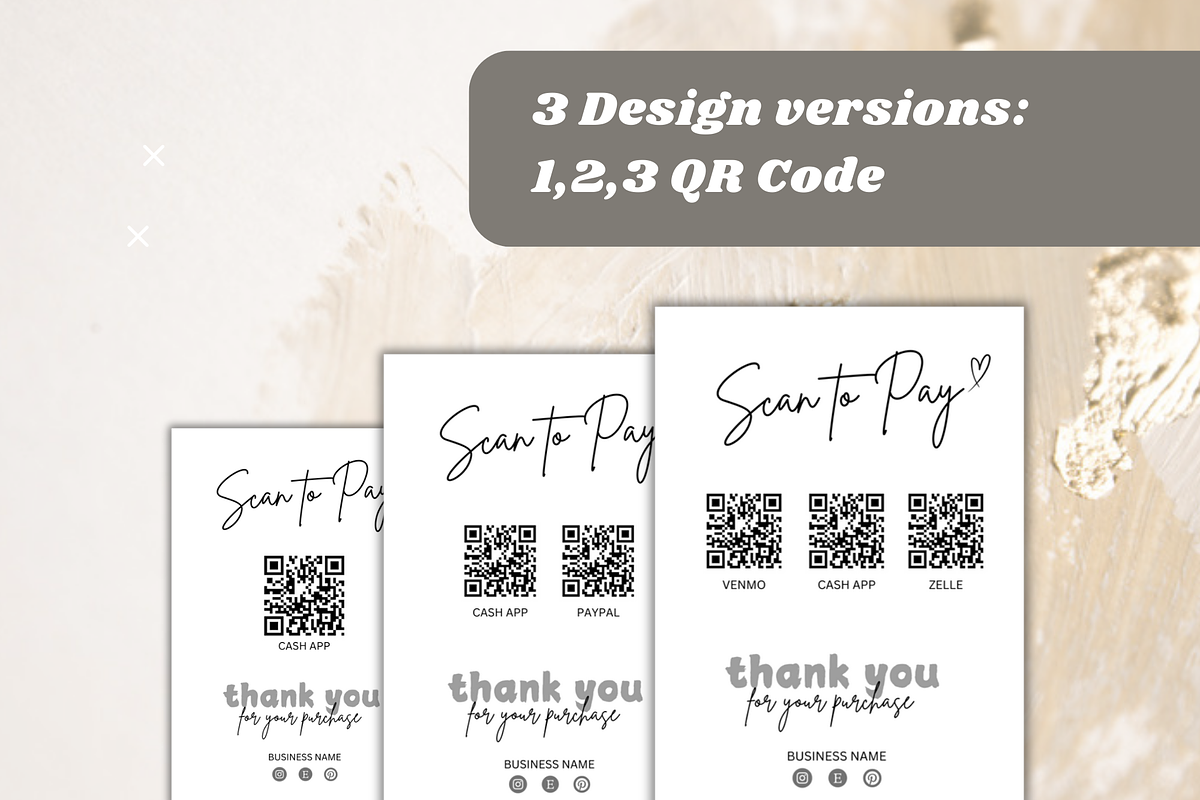 Scan To Pay Template, Qr Code Sign, a Business Card Template by Climbwithelevator (Photo 8 of 11)