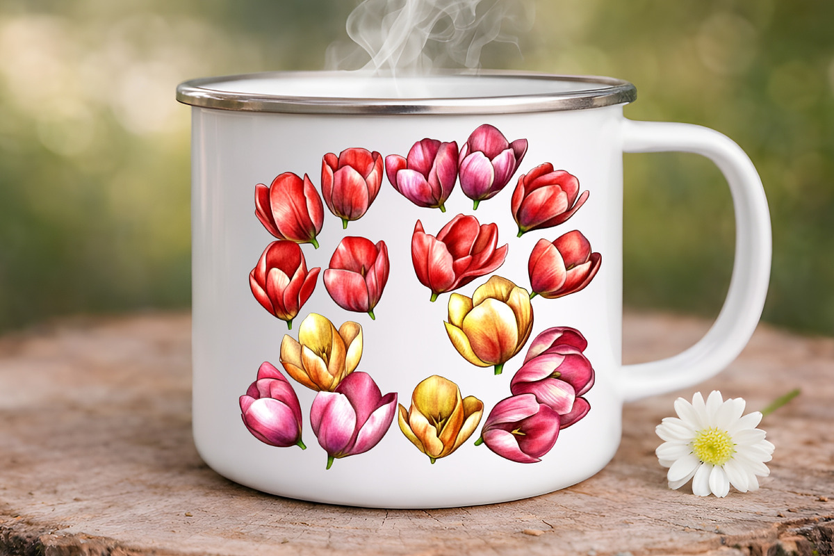 watercolor tulip flower clipart, an Illustration by GatewayDesign (Photo 9 of 9)