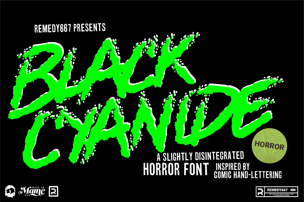 Black Cyanide, a Font by Remedy667 (Photo 1 of 10)
