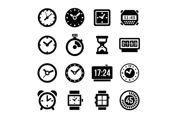 Clocks Icons Set