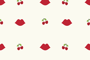 Cherry, Daisy, Lips, Seamless 10 pk