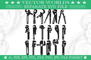 Wrench SVG, Work, Wrench's SVG, an Object Graphic by VectorWorlds