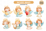 Watercolor Whimsical Angels Clipart, an Illustration by TatiMockup (Thumbnail 2 of 4)