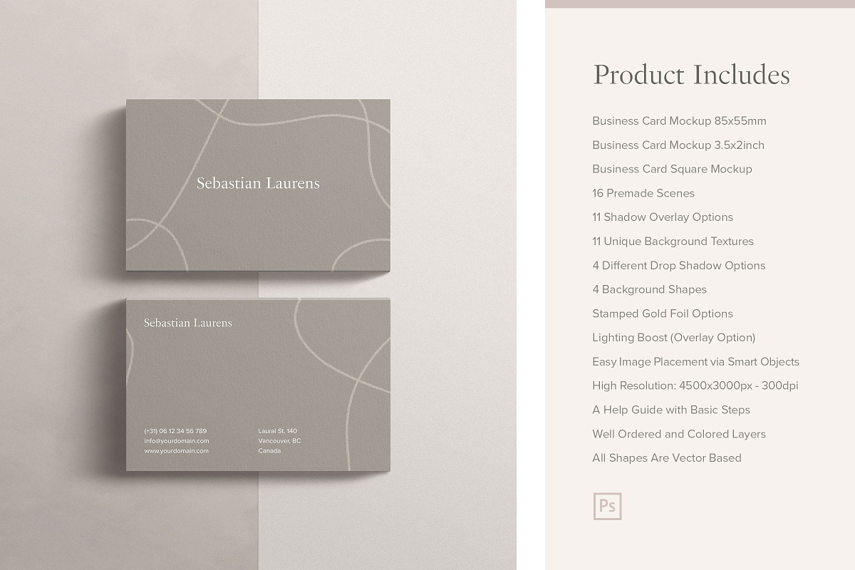 Business Card Mockup Kit, a Books & Magazine Mockup by Ruben Stom (Photo 2 of 19)