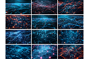 Digital Network Grid Backgrounds, a Background Graphic by MarisoArt (Thumbnail 3 of 5)