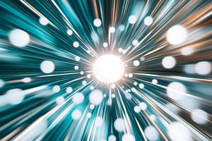 Abstract light beams exploding from, a Photo by Dvoevnore photos
