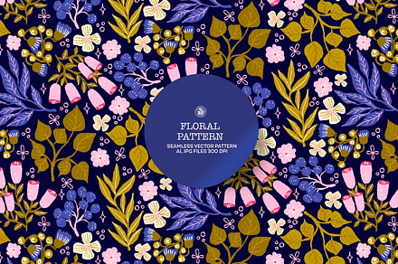 Floral Vector Pattern v2, a Pattern Graphic by Webvilla Studio