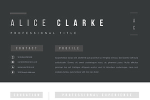 Resume Template 1, 2 Page Oslo