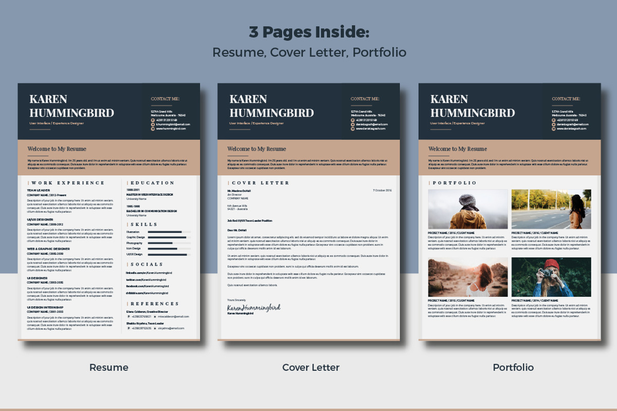 Karen Hummingbird Resume (3 Pages), a Resume Template by Marco Zenki (Photo 2 of 5)