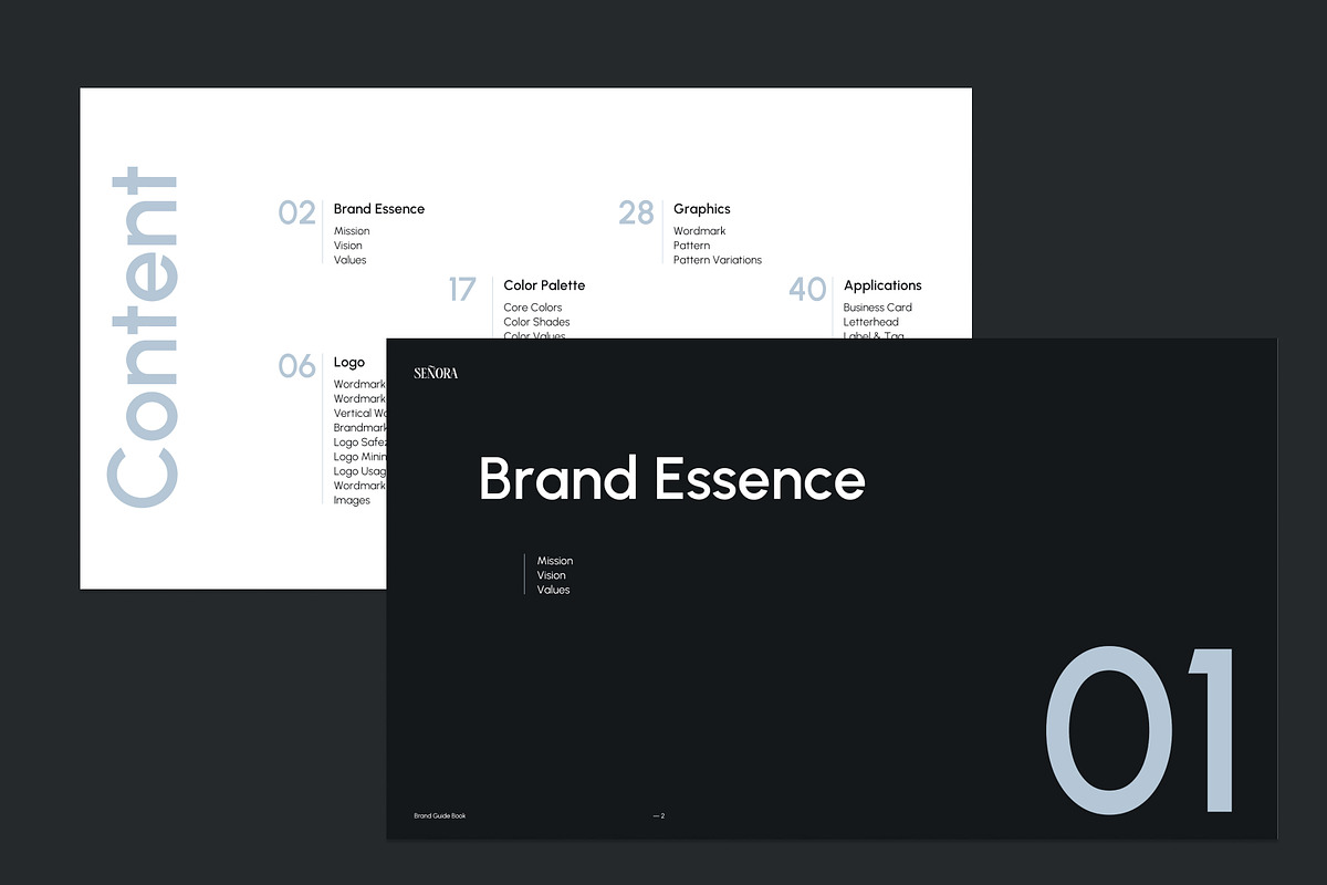 Senora - Brand Guidebook Template, a Branding & Logo Template by Hamdi Designs (Photo 2 of 12)