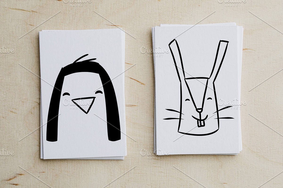Black and white cartoon animals set., an Animal Illustration by DeShoff Art (Photo 4 of 4)