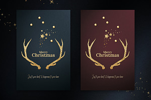 8 Gold Foil Christmas Cards