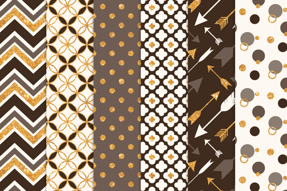 Chocolate Bohemian Glitter Patterns, a Pattern Graphic by Amanda Ilkov (Photo 2 of 3)