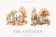 Fall Cottages, a Seasonal Illustration by PeDe Designs (Thumbnail 4 of 10)