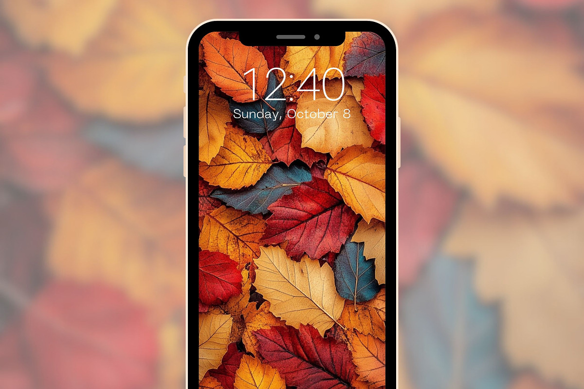 Fall Leaves Phone Wallpapers, a Graphic by Kalindiprints (Photo 4 of 6)